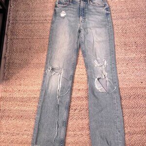 Mother High Waisted Rider Skimp the Confession Jeans - Size 26 - Knee Extra Ripp